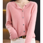 Adelaide wool blend cardigan in light pink