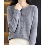 Adelaide wool blend cardigan in gray