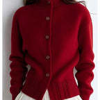 Rosalie Mock Neck Button Front Knit Cardigan – additional view 1