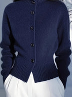 Rosalie Mock Neck Button Front Knit Cardigan – additional view 8