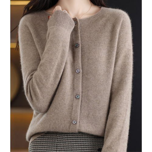 Adelaide wool blend cardigan in brown