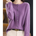 Adelaide wool blend cardigan in lilac