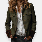 Eleanor herringbone tweed jacket, front view