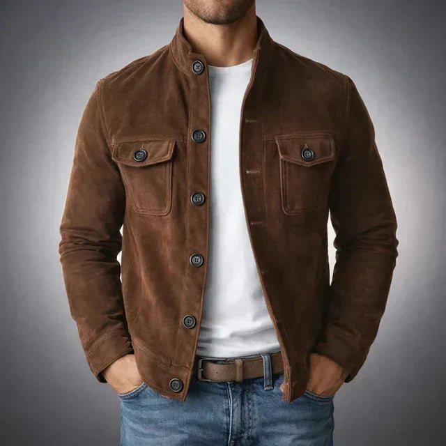 Classic Suede Jacket – Freddie | Structured Fit with Chest Pockets