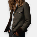 Eleanor herringbone tweed jacket, detail view