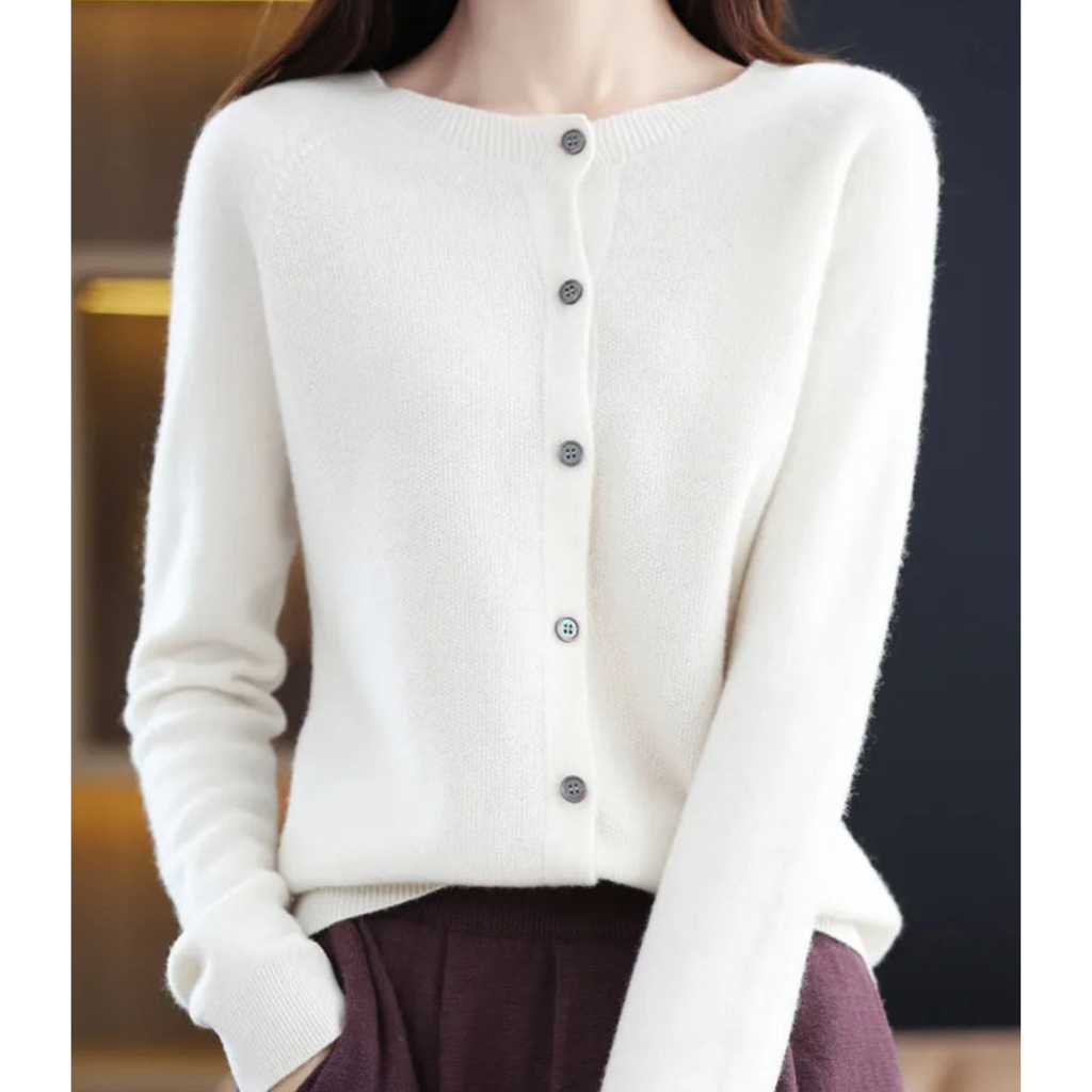 Adelaide wool blend cardigan in white