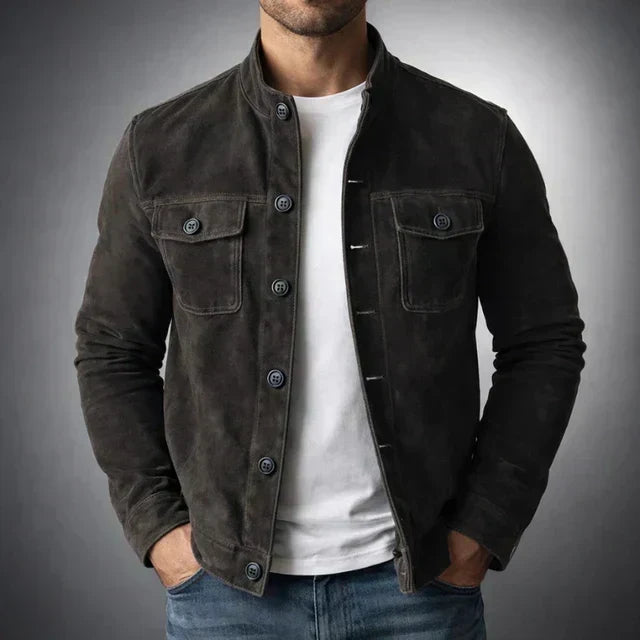 Classic Suede Jacket – Freddie | Structured Fit with Chest Pockets