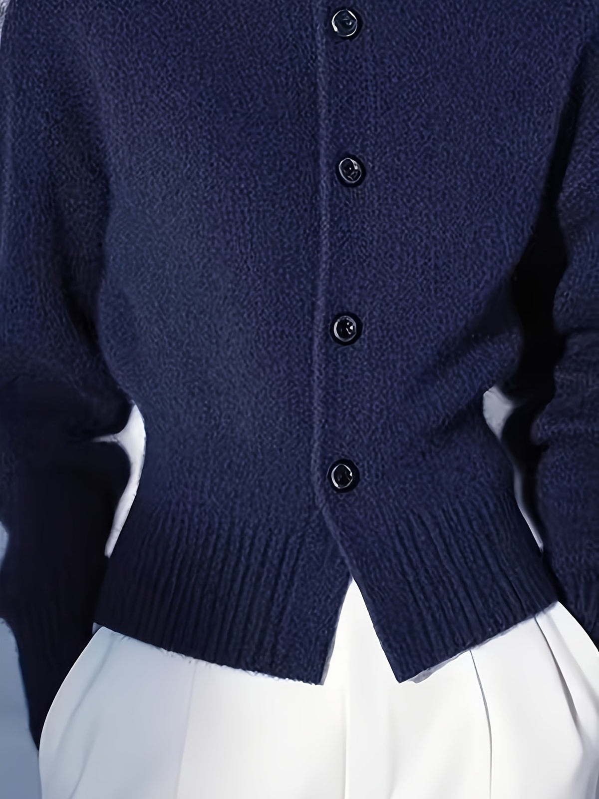 Rosalie Mock Neck Button Front Knit Cardigan – additional view 10