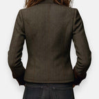 Eleanor herringbone tweed jacket, styled look