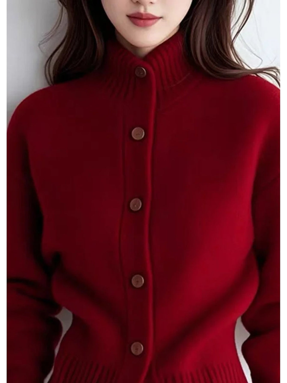Rosalie Mock Neck Button Front Knit Cardigan – additional view 4