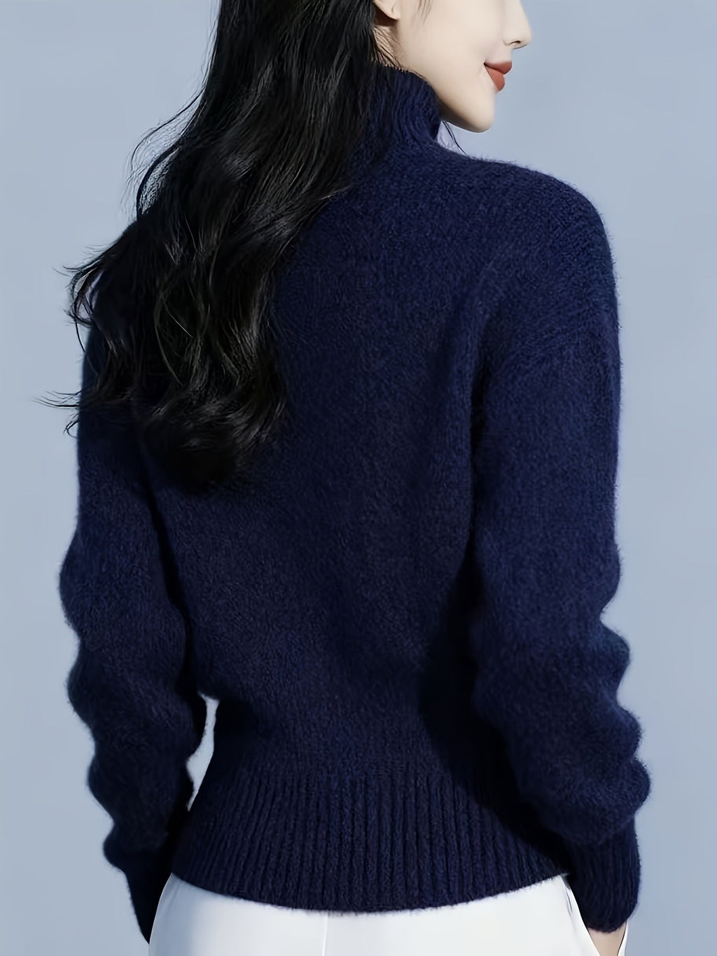 Rosalie Mock Neck Button Front Knit Cardigan – additional view 7