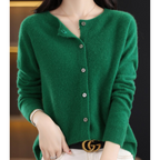 Adelaide wool blend cardigan in dark green
