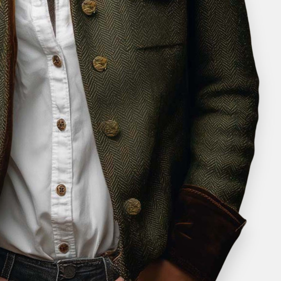 Josephine herringbone tweed jacket, back view