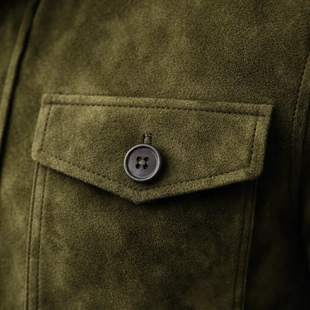Classic Suede Jacket – Freddie | Structured Fit with Chest Pockets