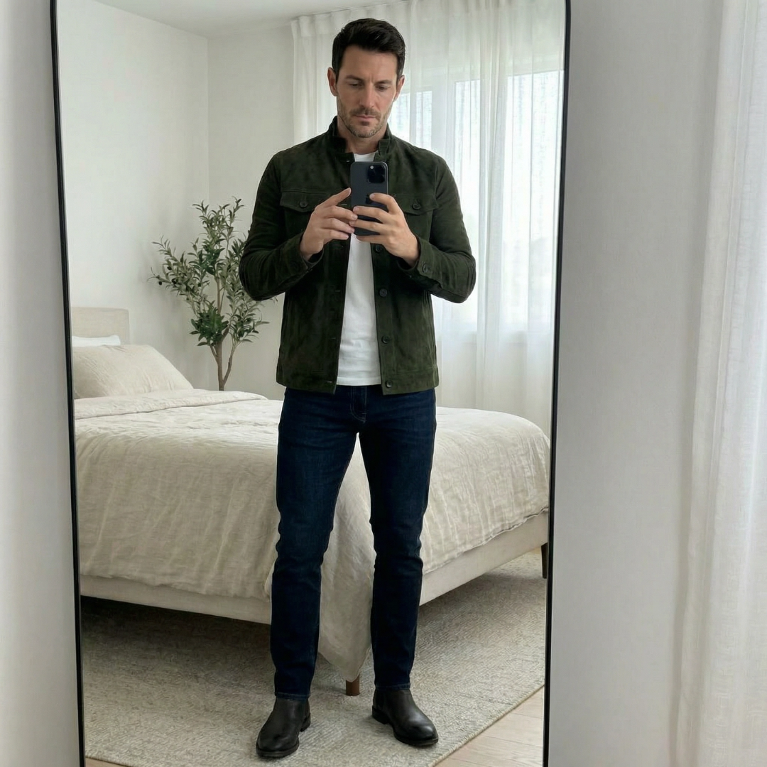 Classic Suede Jacket – Freddie | Structured Fit with Chest Pockets