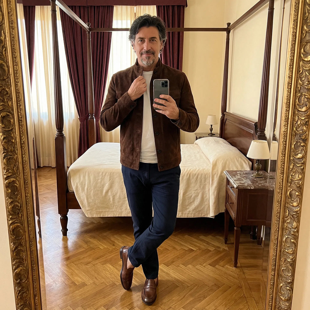 Classic Suede Jacket – Freddie | Structured Fit with Chest Pockets