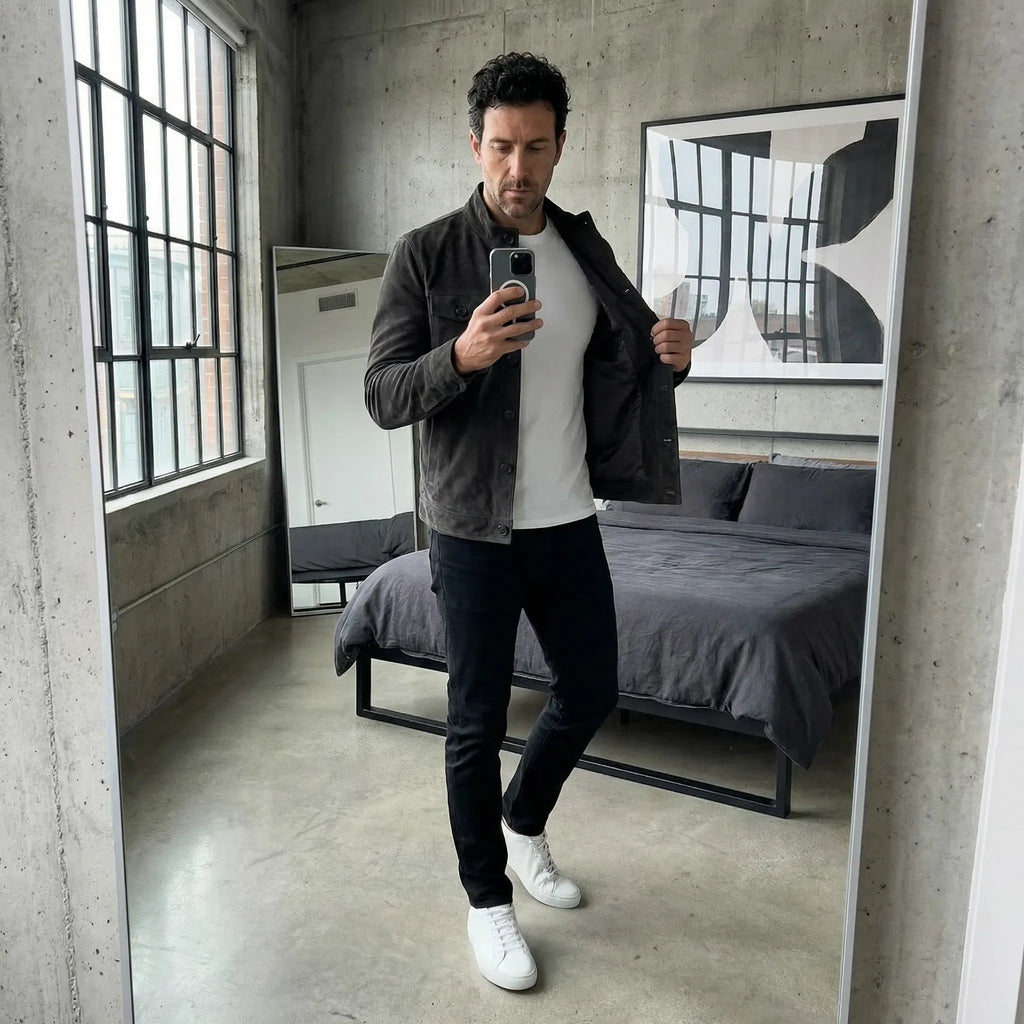 Classic Suede Jacket – Freddie | Structured Fit with Chest Pockets