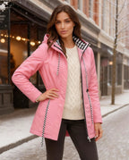 Quinn Long Waterproof Rain Jacket in Rose
