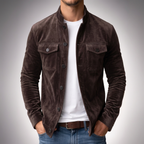 Classic Suede Jacket – Freddie | Structured Fit with Chest Pockets