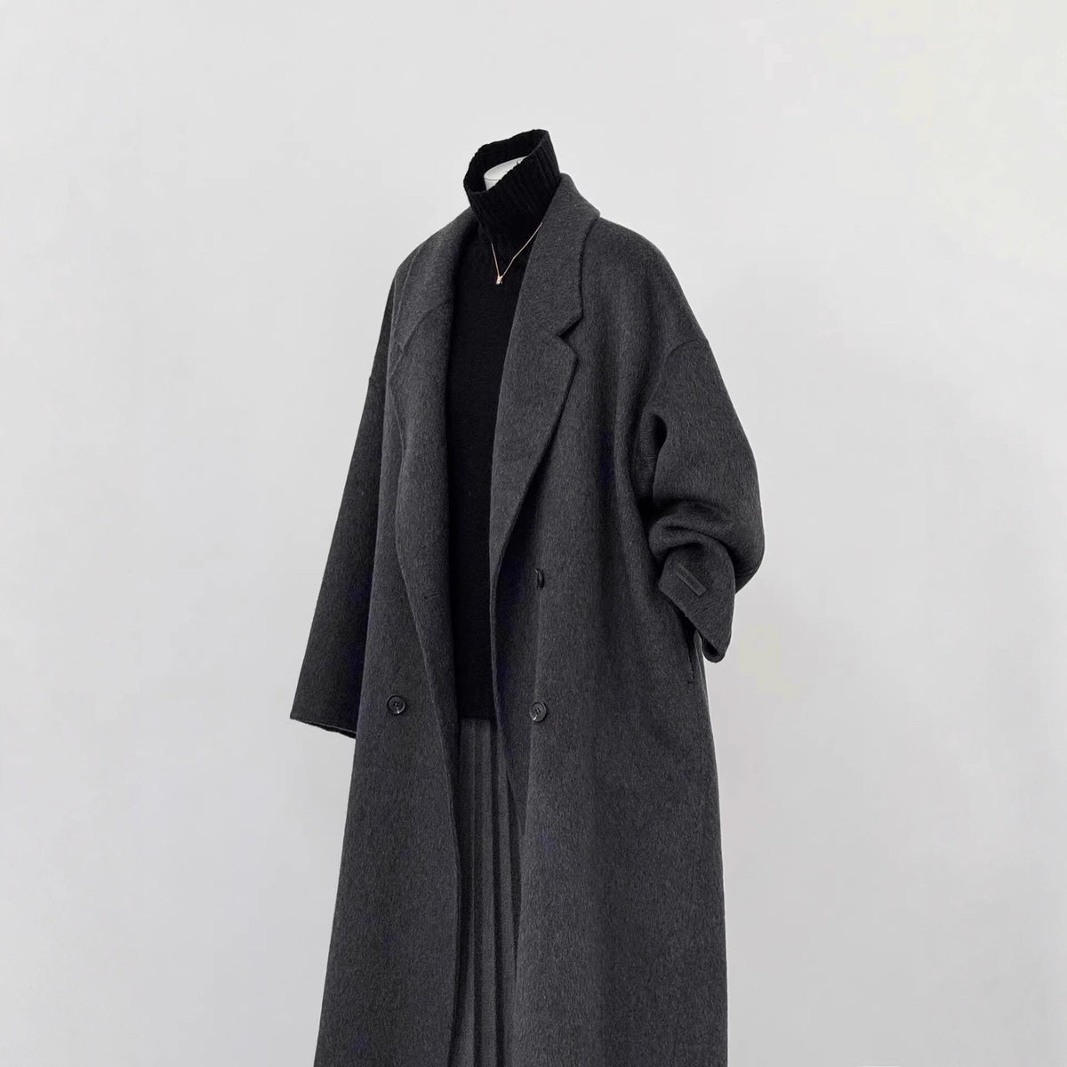Women's Oversized Long Wool Blend Coat – additional view 1