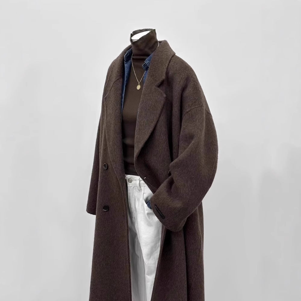 Women's Oversized Long Wool Blend Coat – additional view 3
