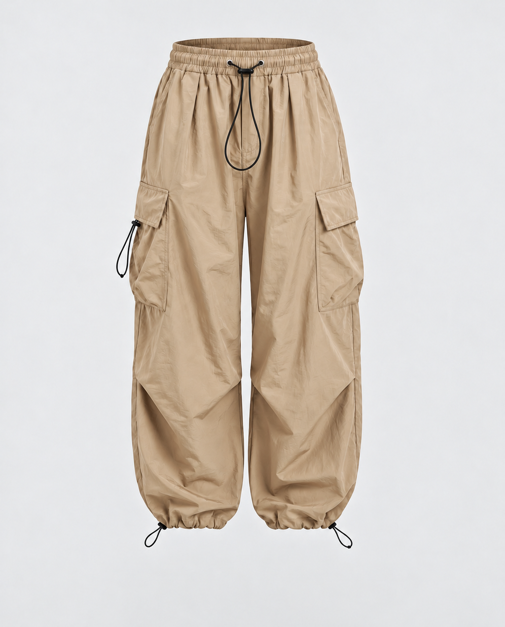 Women's Balloon Leg Cargo Pants in Apricot