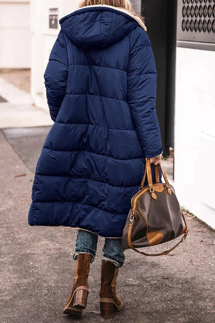 Nadine long teddy-lined coat