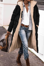 Nadine long teddy-lined coat