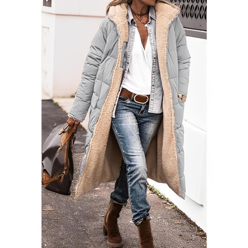 Nadine long teddy-lined coat