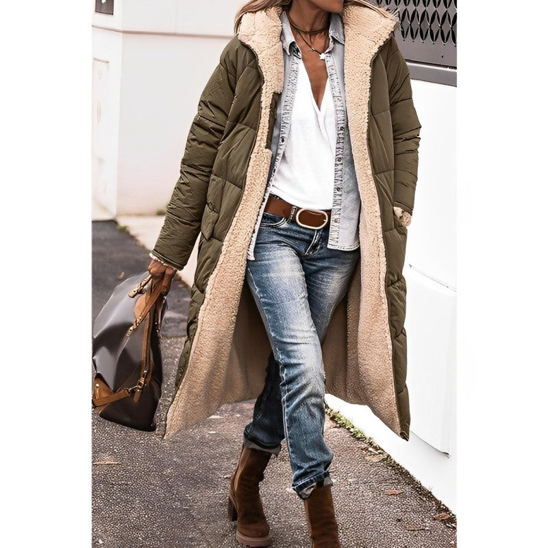 Nadine long teddy-lined coat