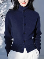 Rosalie Mock Neck Button Front Knit Cardigan – additional view 6
