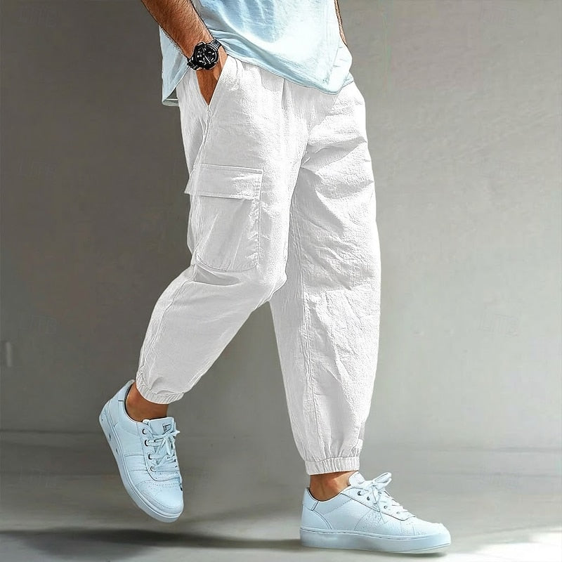 Gordon Relaxed Fit Cargo Pants in White
