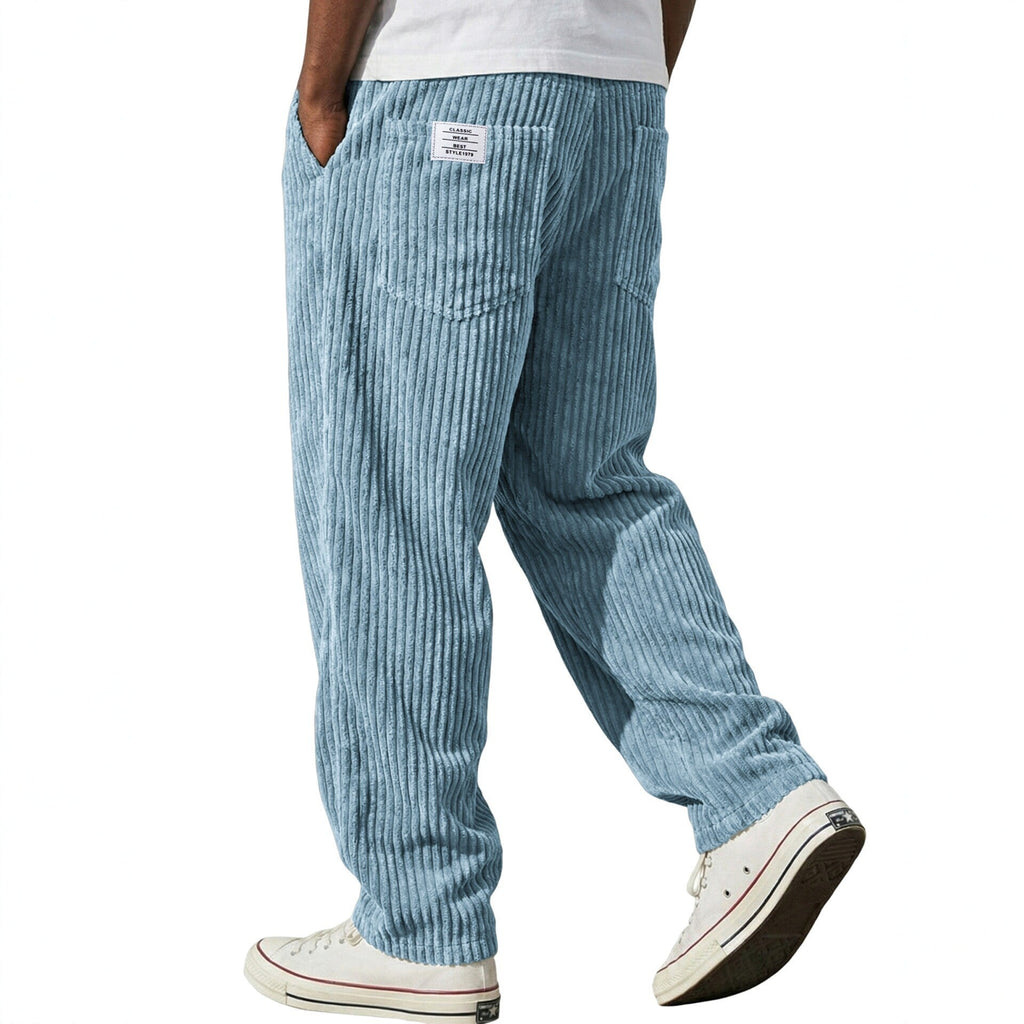 Marcus retro corduroy straight-leg pants by Cole & May - side view