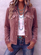 Amandria – Vintage Wash Button Up Jacket | Chest Pockets, Classic Cut