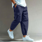 Gordon Relaxed Fit Cargo Pants in Navy Blue