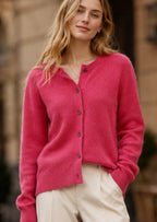 Adelaide wool blend cardigan in dark pink
