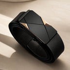 Preston automatic buckle leather belt in gold