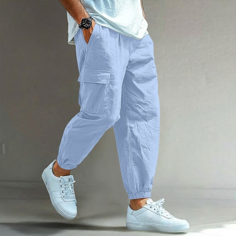 Gordon Relaxed Fit Cargo Pants in Blue