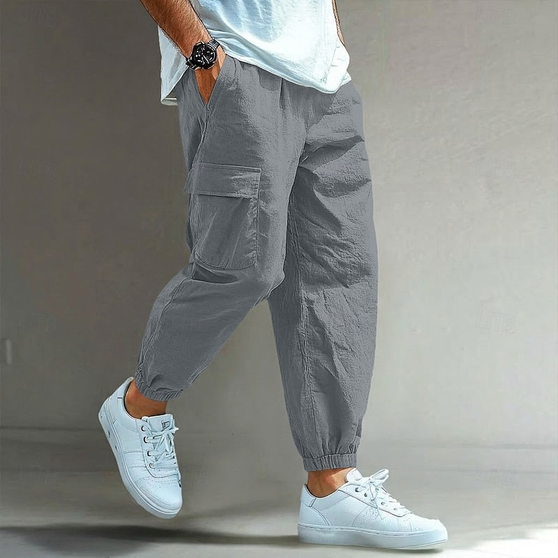 Gordon Relaxed Fit Cargo Pants in Gray